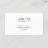 Minimalistische witte bloemen landschapstuin visitekaartje (Achterkant)