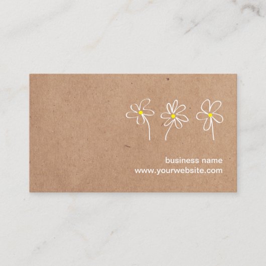 Minimalistische witte bloemen landschapstuin visitekaartje (Voorkant)