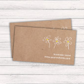 Minimalistische witte bloemen landschapstuin visitekaartje