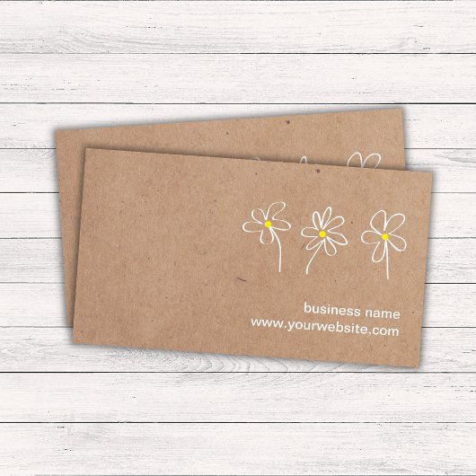 Minimalistische witte bloemen landschapstuin visitekaartje