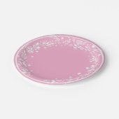 Minimalistische witte bloemen papieren bordje (Gekanteld)