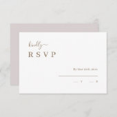 Minimalistische witte blush trouw-RSvp uitnodiging (Voorkant / Achterkant)