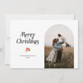 Minimalistische witte boog Prettig Kerstmis Foto Feestdagenkaart (Voorkant)