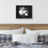 Minimalistische witte botanische bloem canvas | el (Insitu (Slaapkamer))