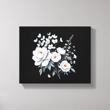 Minimalistische witte botanische bloem canvas | el