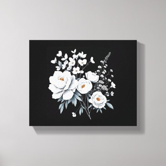 Minimalistische witte botanische bloem canvas | el (Voorkant)