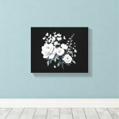 Minimalistische witte botanische bloem canvas | el afdruk (Insitu (Houten vloer))