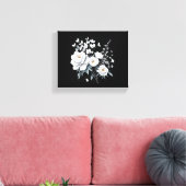 Minimalistische witte botanische bloem canvas | el afdruk (Insitu (Woonkamer))