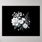 Minimalistische witte botanische bloem canvas | el poster (Voorkant)