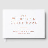 Minimalistische Witte Bruiloft Gastenboek (Voorkant)