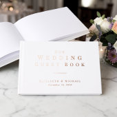 Minimalistische Witte Bruiloft Gastenboek