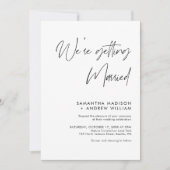 Minimalistische witte bruiloft uitnodiging voor el (Voorkant)