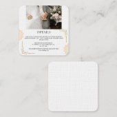 Minimalistische witte bruine bruiloft informatiekaartje (Voorkant / Achterkant)