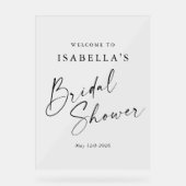 Minimalistische witte chic aangepaste bruidsdouche acryl bord (Voorkant)