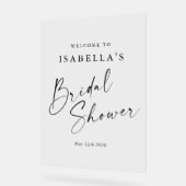 Minimalistische witte chic aangepaste bruidsdouche acryl bord (Hoek)