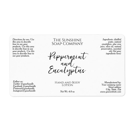 Minimalistische witte cosmetica fles of pot label (Voorkant)