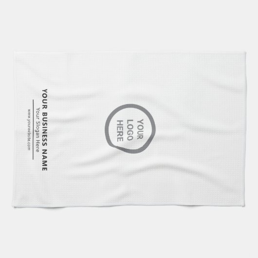 Minimalistische Witte Custom Logo Branded Promotio Theedoek (Horizontaal)