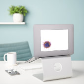 Minimalistische witte Daisy bloem op witte achterg Sticker (Laptop op bureau)