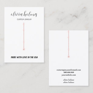 Minimalistische witte diamanten sieraden visitekaa visitekaartje