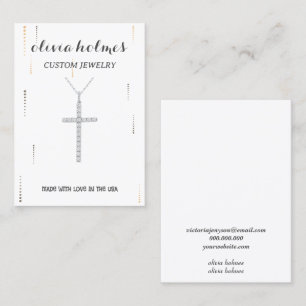 Minimalistische witte diamanten sieraden visitekaa visitekaartje