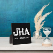 MINIMALISTISCHE WITTE DRIE-L LETTER MONOGRAM NAAM FOTOPLAAT (Insitu)