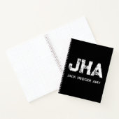 MINIMALISTISCHE WITTE DRIE-L LETTER MONOGRAM NAAM NOTITIEBOEK (Binnen)