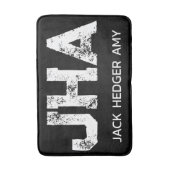 MINIMALISTISCHE WITTE DRIE-LETTER MONOGRAM NAAM ZW BADMAT (Voorkant Verticaal)
