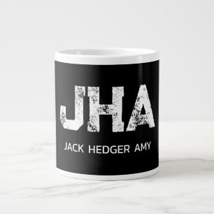 MINIMALISTISCHE WITTE DRIE-LETTER MONOGRAM NAAM ZW GROTE KOFFIEKOP