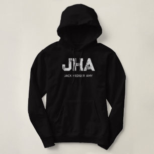 MINIMALISTISCHE WITTE DRIE LETTER MONOGRAM NAAM ZW HOODIE