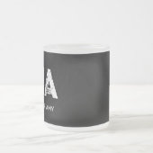MINIMALISTISCHE WITTE DRIE LETTER MONOGRAM NAAM ZW MATGLAS KOFFIEMOK (Center)