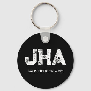 MINIMALISTISCHE WITTE DRIE LETTER MONOGRAM NAAM ZW SLEUTELHANGER