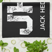 MINIMALISTISCHE WITTE DRIE LETTER MONOGRAM NAAM ZW THEEDOEK (Gevouwen)