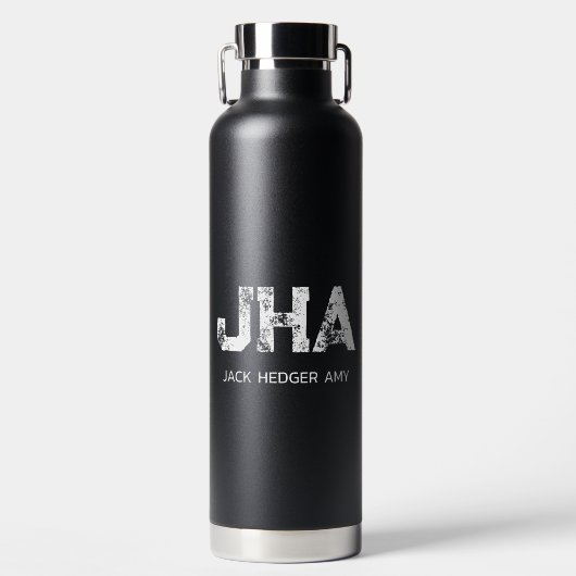 MINIMALISTISCHE WITTE DRIE LETTER MONOGRAM NAAM ZW WATERFLES (Voorkant)