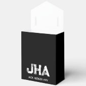 MINIMALISTISCHE WITTE DRIE LETTERS MONOGRAM NAAM Z BEDANKDOOSJES (Open)