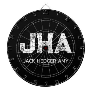MINIMALISTISCHE WITTE DRIE LETTERS MONOGRAM NAAM Z DARTBORD