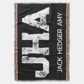 MINIMALISTISCHE WITTE DRIE LETTERS MONOGRAM NAAM Z DEKEN (Voorkant Verticaal)