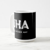 MINIMALISTISCHE WITTE DRIE LETTERS MONOGRAM NAAM Z KOFFIEMOK (Voorkant links)