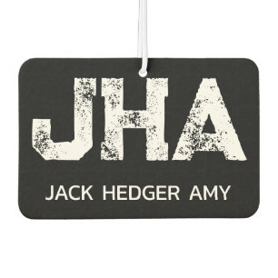 MINIMALISTISCHE WITTE DRIE LETTERS MONOGRAM NAAM Z LUCHTVERFRISSER