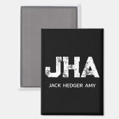 MINIMALISTISCHE WITTE DRIE LETTERS MONOGRAM NAAM Z MAGNEET (Voorkant / Achterkant)