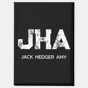 MINIMALISTISCHE WITTE DRIE LETTERS MONOGRAM NAAM Z MAGNEET