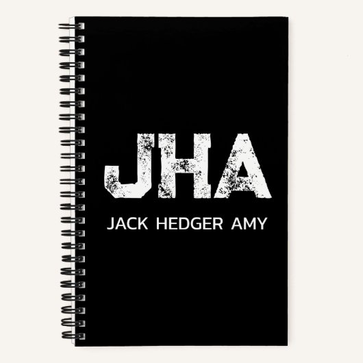 MINIMALISTISCHE WITTE DRIE LETTERS MONOGRAM NAAM Z NOTITIEBOEK (Voorkant)