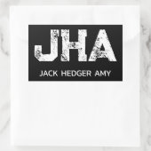 MINIMALISTISCHE WITTE DRIE LETTERS MONOGRAM NAAM Z RECHTHOEKIGE STICKER (Tas)