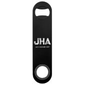 MINIMALISTISCHE WITTE DRIE LETTERS MONOGRAM NAAM Z SPEED FLESSENOPENER (Achterkant)