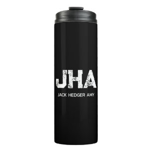 MINIMALISTISCHE WITTE DRIE LETTERS MONOGRAM NAAM Z THERMOSBEKER