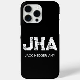 MINIMALISTISCHE WITTE DRIELETTERIGE MONOGRAM NAAM iPhone 15 PRO MAX HOESJE