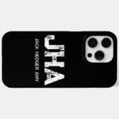 MINIMALISTISCHE WITTE DRIELETTERIGE MONOGRAM NAAM  Case-Mate iPhone CASE (Achterkant (horizontaal))