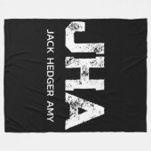 MINIMALISTISCHE WITTE DRIELETTERIGE MONOGRAM NAAM  FLEECE DEKEN (Voorkant (Horizontaal))