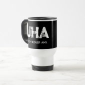 MINIMALISTISCHE WITTE DRIELETTERIGE MONOGRAM NAAM REISBEKER (Voorkant links)