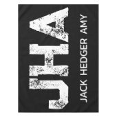 MINIMALISTISCHE WITTE DRIELETTERIGE MONOGRAM NAAM TAFELKLEED (Voorkant)