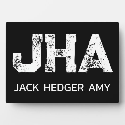 MINIMALISTISCHE WITTE DRIELETTERIGE MONOGRAMMANAAM FOTOPLAAT (voorkant)